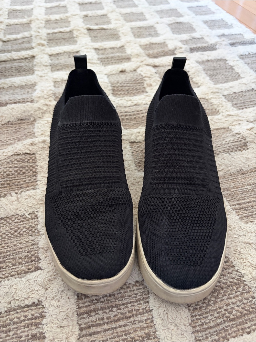 Steve Madden Black Slip-On Knit Sneakers